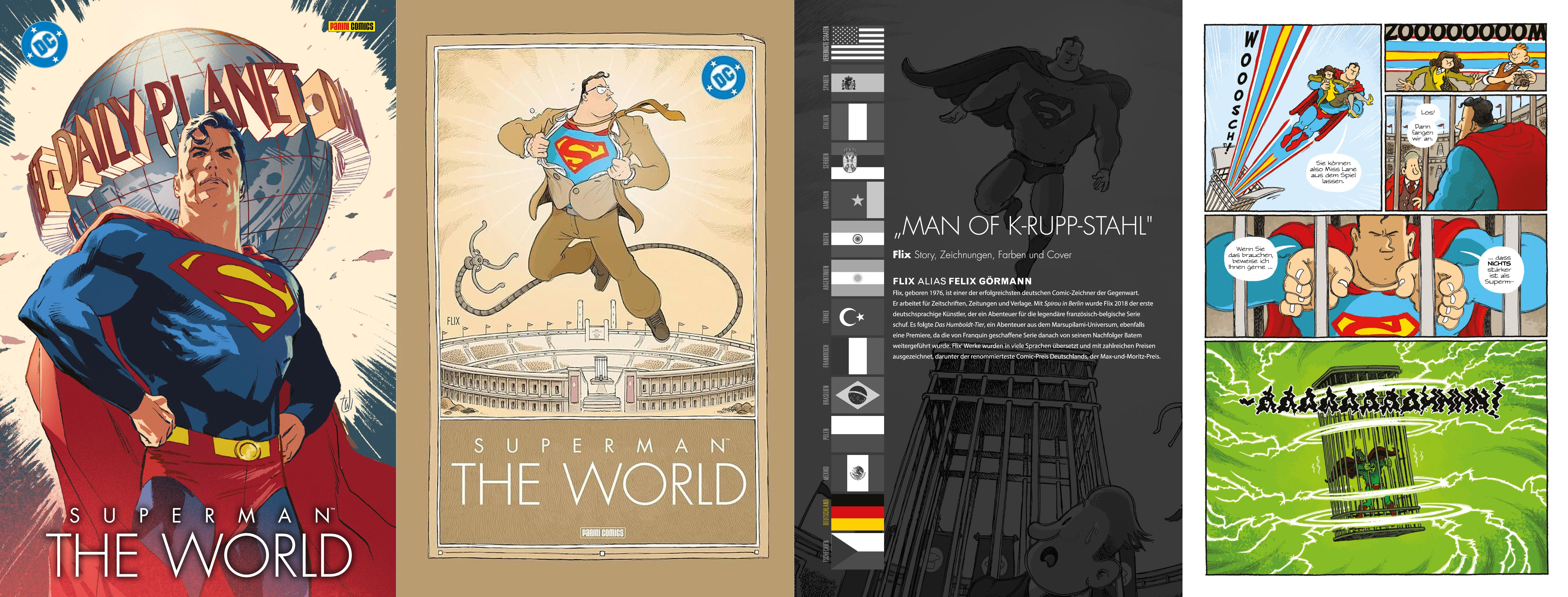Am 24. Juni erscheint „Superman: The World“, mit einer Geschichte von Flix! Beim inzwischen 3. The World-Band übernimmt Comic-Superstar Felix Görmann (Flix) den deutschen Part.
