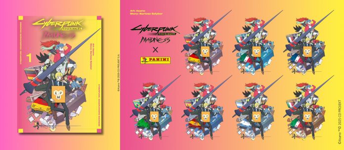 Das "Panini Ritter"-Variant-Cover der dt. Version von "Cyberpunk: Edgerunners MADNESS 1" und die anderen Länder-Variationen.
